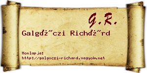 Galgóczi Richárd névjegykártya